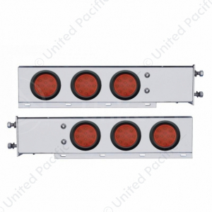 3-3/4" Bolt Pattern Deluxe Stainless Spring Loaded Light Bar With 6X 12 LED 4" Lights (Pair)