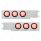 3-3/4" Bolt Pattern Deluxe SS Spring Loaded Bar W/6X 12 LED 4" Light -Red LED & Lens (Pair)