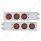 3-3/4" Bolt Pattern Deluxe SS Spring Loaded Bar W/6X 12 LED 4" Light -Red LED & Lens (Pair)