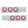 3-3/4" Bolt Pattern Deluxe SS Spring Loaded Bar W/6X 12 LED 4" Light -Red LED/Clear Lens (Pair)