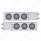 3-3/4" Bolt Pattern Deluxe SS Spring Loaded Bar W/6X 12 LED 4" Light -Red LED/Clear Lens (Pair)