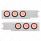 3-3/4" Bolt Pattern Deluxe SS Spring Loaded Bar W/6X 10 LED 4" Lights -Red LED/Clear Lens (Pair)