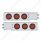 2-1/2" Bolt Pattern Chrome Spring Loaded Bar W/6X 12 LED 4" Reflector Lights -Red LED & Lens (Pair)