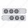 2-1/2" Bolt Pattern Chrome Spring Loaded Bar W/6X 12 LED 4" Reflector Lights -Red LED/Clear Lens (Pa