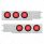 3-3/4" Bolt Pattern Deluxe SS Spring Loaded Bar W/6X 36 LED 4" Light -Red LED & Lens (Pair)