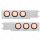 3-3/4" Bolt Pattern Deluxe SS Spring Loaded Bar W/6X 36 LED 4" Light -Red LED/Clear Lens (Pair)