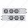 3-3/4" Bolt Pattern Deluxe SS Spring Loaded Bar W/6X 36 LED 4" Light -Red LED/Clear Lens (Pair)