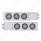 2-1/2" Bolt Pattern Chrome Spring Loaded Bar W/6X 36 LED 4" Lights -Red LED/Clear Lens (Pair)