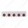 Stainless Top Mud Flap Plate With 5X 9 LED 2" Lights & Grommets - Red LED/Red Lens (Each)