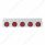 Stainless Top Mud Flap Plate With 5X 9 LED 2" Reflector Lights & Grommets - Red LED/Red Lens (Each)