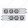 3-3/4" Bolt Pattern Chrome Spring Loaded Bar W/6X 4" 7 Red LED Lights - Clear Lens (Pair)