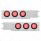 3-3/4" Bolt Pattern Deluxe SS Spring Loaded Bar W/6X 7 Red LED 4" Reflector Light -Red Lens (Pair)