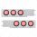 3-3/4" Bolt Pattern Deluxe SS Spring Loaded Bar W/6X 7 Red LED 4" Reflector Light -Clear Lens (Pair)