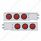2-1/2" Bolt Pattern Chrome Spring Loaded Bar W/6X 4" 7 LED Lights -Red LED & Lens (Pair)