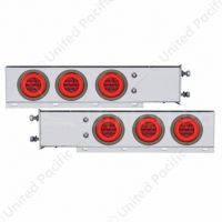 3-3/4" Bolt Pattern CR Spring Loaded Rear Bar W/6X 21 Red LED 4" GloLight & Grommet - Red Lens (Pair