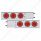 3-3/4" Bolt Pattern CR Spring Loaded Rear Bar W/6X 21 Red LED 4" GloLight & Grommet - Red Lens (Pair