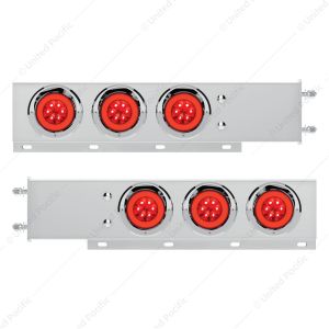 3-3/4" Bolt Pattern Deluxe Stainless Spring Loaded Light Bar With 6X 21 LED 4" GloLight (Pair)