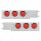 3-3/4" Bolt Pattern Deluxe SS Spring Loaded Bar W/6X 21 Red LED 4" GloLight & Visors -Red Lens (Pair