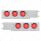 3-3/4" Bolt Pattern Deluxe SS Spring Loaded Bar W/6X 21 Red LED 4" GloLight & Visors -Clear Lens (Pa