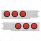 3-3/4" Bolt Pattern Deluxe SS Spring Loaded Bar W/6X 21 Red LED 4" GloLight -Red Lens (Pair)