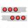 3-3/4" Bolt Pattern Deluxe SS Spring Loaded Bar W/6X 21 Red LED 4" GloLight -Clear Lens (Pair)