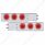 2-1/2" Bolt Pattern Chrome Spring Loaded Rear Bar W/6X 21 Red LED 4" GloLight & Visors-Red Lens (Pai