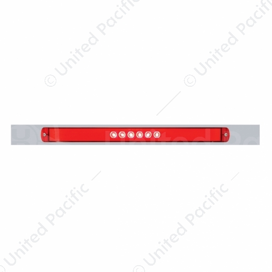 Chrome Top Mud Flap Plate With 28 LED 17" GloLight Bar - Red LED/Red Lens (Each)