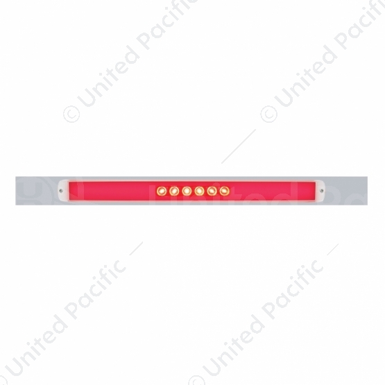 Chrome Top Mud Flap Plate With 28 LED 17" GloLight Bar - Red LED/Clear Lens (Each)