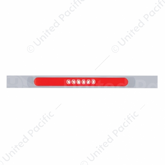 Chrome Top Mud Flap Plate With 28 LED 17" GloLight Bar & Bezel - Red LED/Red Lens (Each)