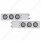 3-3/4" Bolt Pattern SS Spring Loaded Bar With 6X 36 LED 4" Lights -Red LED/Clear Lens (Pair)