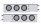 2-1/2" Bolt Pattern SS Spring Loaded Bar With 6X 36 LED 4" Lights -Red LED/Clear Lens (Pair)