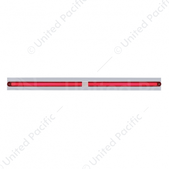 Chrome Top Mud Flap Plate With Two 24 LED 12" GloLight Bars - Red LED/Red Lens (Each)