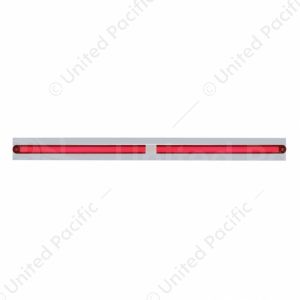 Chrome Top Mud Flap Plate With Two 24 LED 12" GloLight Bars - Red LED/Red Lens (Each)