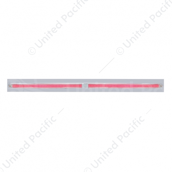 Chrome Top Mud Flap Plate With Two 24 LED 12" GloLight Bars - Red LED/Clear Lens (Each)