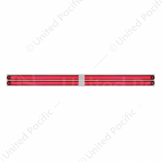 Chrome Top Mud Flap Plate With Four 24 LED 12" GloLight Bars - Red LED/Red Lens (Each)