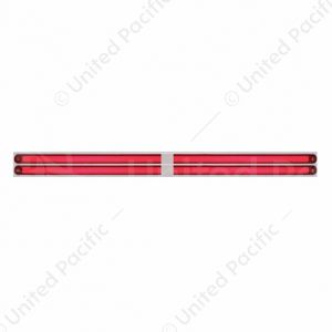 Chrome Top Mud Flap Plate With Four 24 LED 12" GloLight Bars - Red LED/Red Lens (Each)