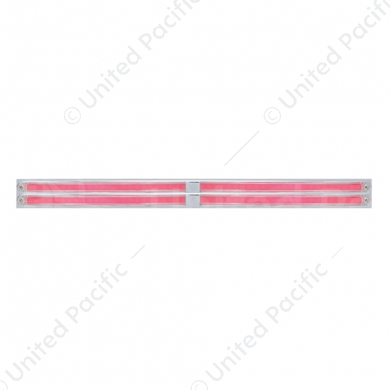 Chrome Top Mud Flap Plate With Four 24 LED 12" GloLight Bars - Red LED/Clear Lens (Each)