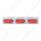 Stainless Top Mud Flap Bracket With 3X 22 LED 6" Oval GloLight & Visors - Red LED/Red Lens (Each)