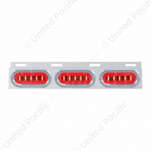 Stainless Top Mud Flap Bracket With 3X 22 LED 6" Oval GloLight & Visors (Each)