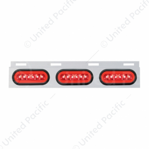 Stainless Top Mud Flap Bracket With 3X 22 LED 6" Oval GloLight & Grommets (Each)