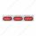 Stainless Top Mud Flap Bracket With 3X 22 LED 6" Oval GloLight & Grommets - Red LED/Red Lens (Each)
