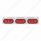 Stainless Top Mud Flap Bracket With 3X 22 LED 6" Oval GloLight & Grommet - Red LED/Clear Lens (Each)