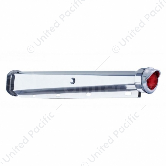 30" Heavy Duty Mud Flap Hangers With 9 LED End Cap & Visor - Red LED/Red Lens (Pair)