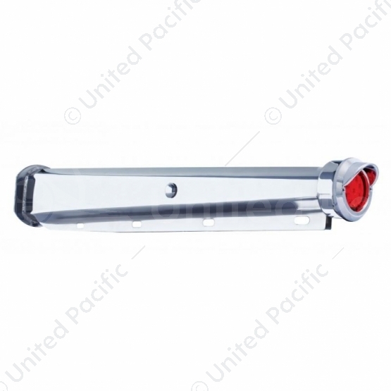 30" Heavy Duty Mud Flap Hangers With 9 LED Reflector End Cap & Visor - Red LED/Red Lens (Pair)