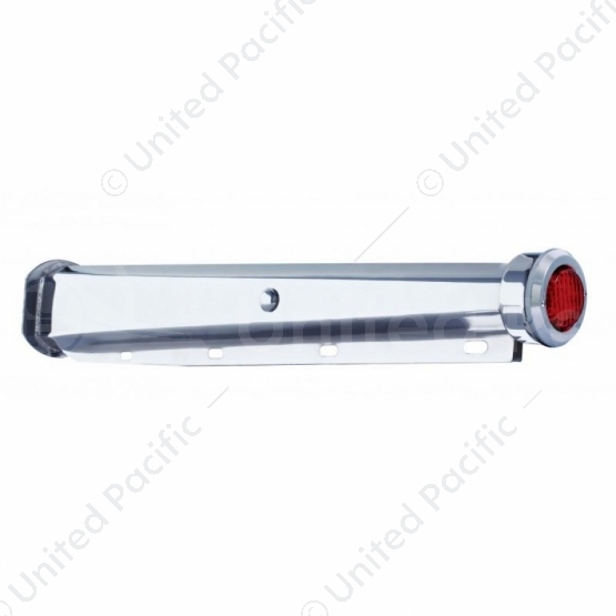 30" Heavy Duty Mud Flap Hangers With 9 LED End Cap & Bezel - Red LED/Red Lens (Pair)