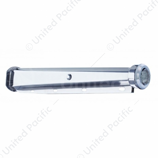 30" Heavy Duty Mud Flap Hangers With 9 LED End Cap & Bezel - Red LED/Clear Lens (Pair)