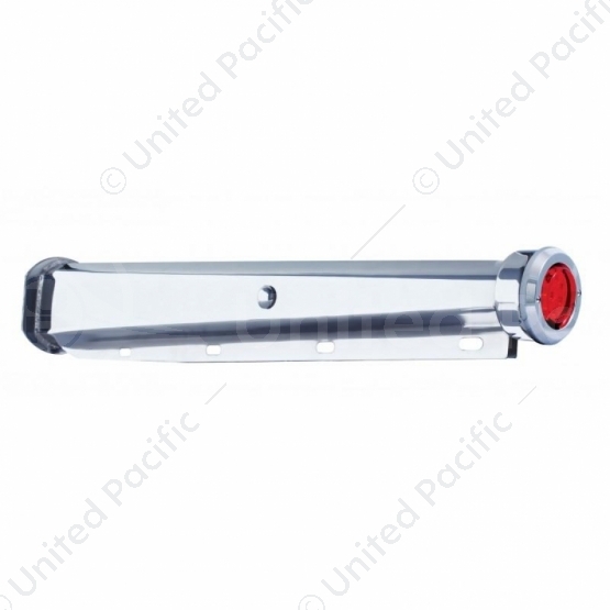 30" Heavy Duty Mud Flap Hangers With 9 LED Reflector End Cap & Bezel - Red LED/Red Lens (Pair)