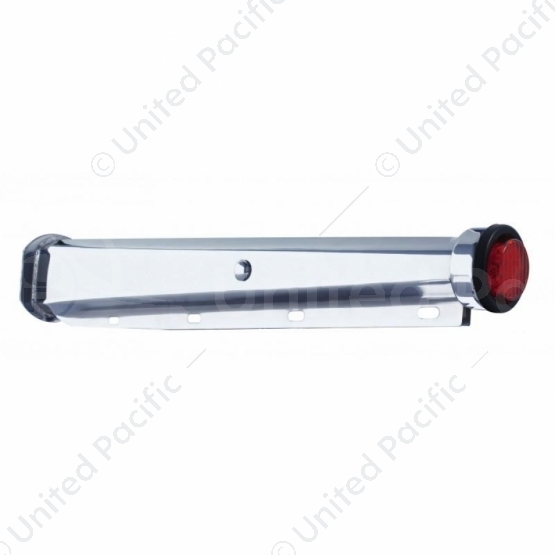 30" Heavy Duty Mud Flap Hangers With 9 LED End Cap & Grommet - Red LED/Red Lens (Pair)