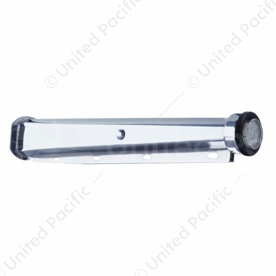 30" Heavy Duty Mud Flap Hangers With 9 LED End Cap & Grommet - Amber LED/Clear Lens (Pair)