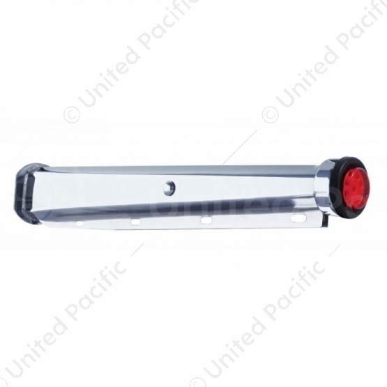 30" Heavy Duty Mud Flap Hangers With 9 LED Reflector End Cap & Grommet - Red LED/Red Lens (Pair)